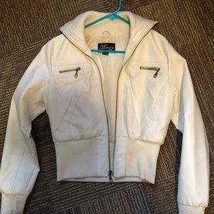 Super pretty white leather jacket